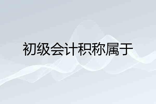 初级会计积称属于