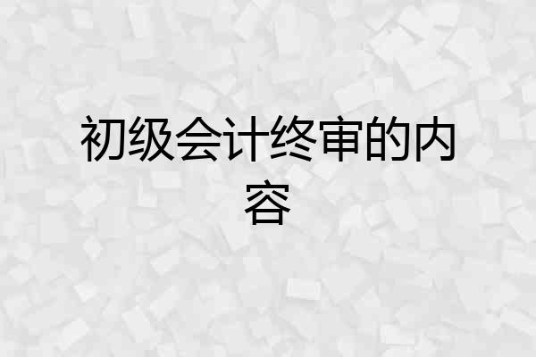 初级会计终审的内容