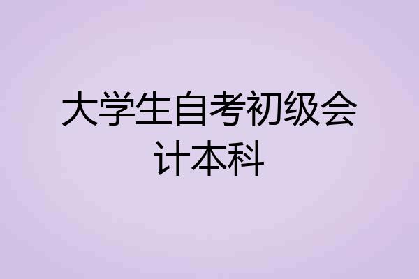 大学生自考初级会计本科