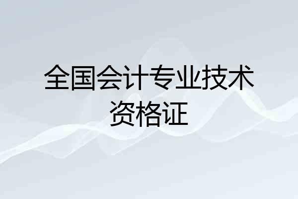 全国会计专业技术资格证