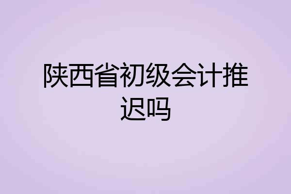 陕西省初级会计推迟吗