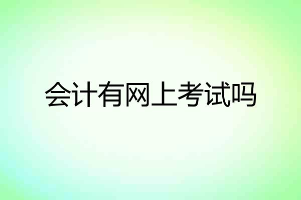 会计有网上考试吗