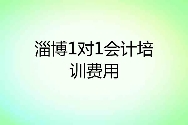 淄博1对1会计培训费用
