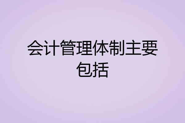 会计管理体制主要包括