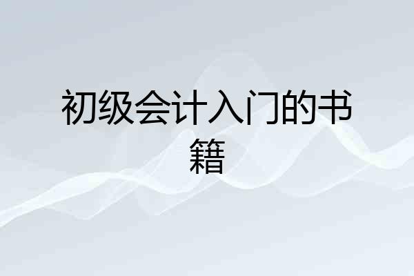 初级会计入门的书籍
