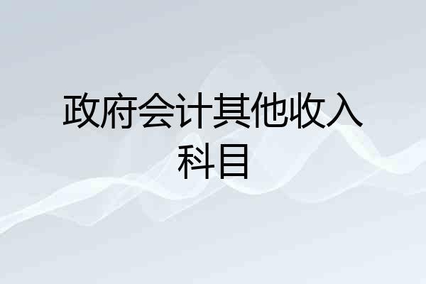 政府会计其他收入科目