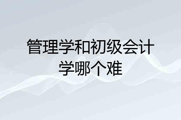 管理学和初级会计学哪个难