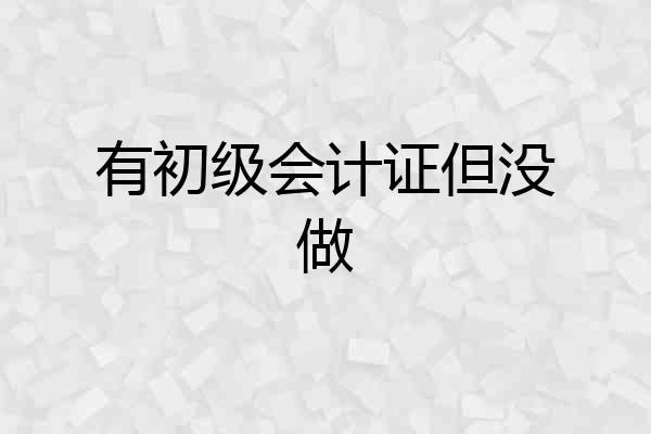 有初级会计证但没做
