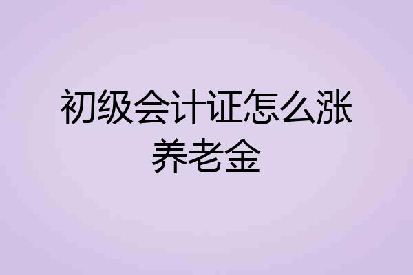 初级会计证怎么涨养老金