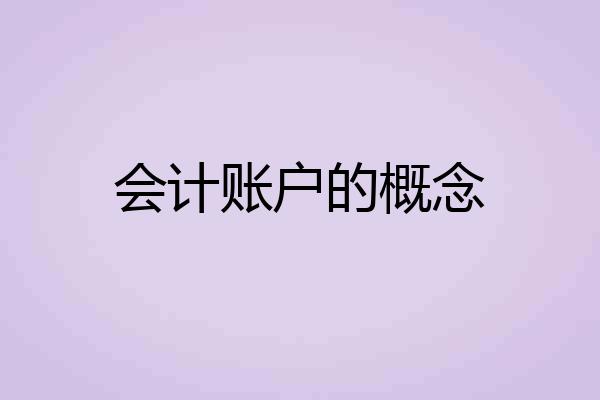 会计账户的概念