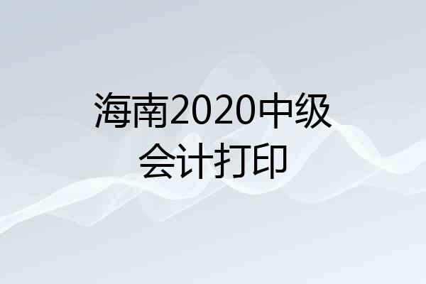 海南2020中级会计打印