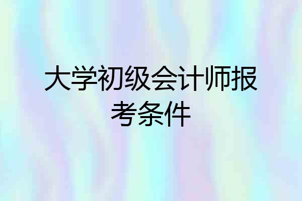 大学初级会计师报考条件