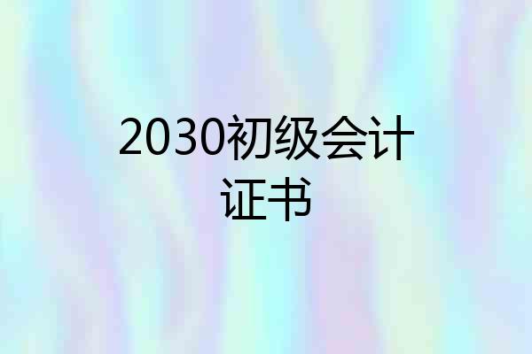 2030初级会计证书