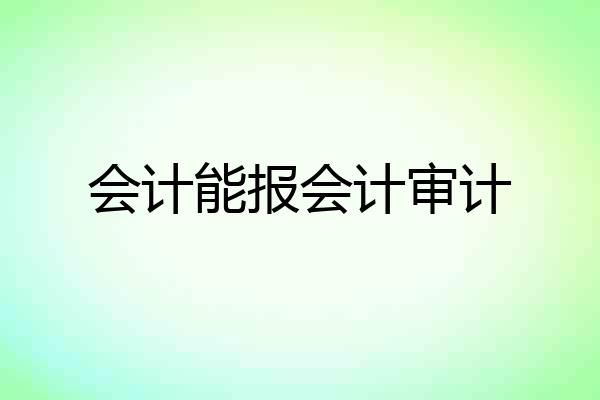 会计能报会计审计