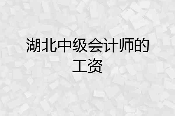 湖北中级会计师的工资