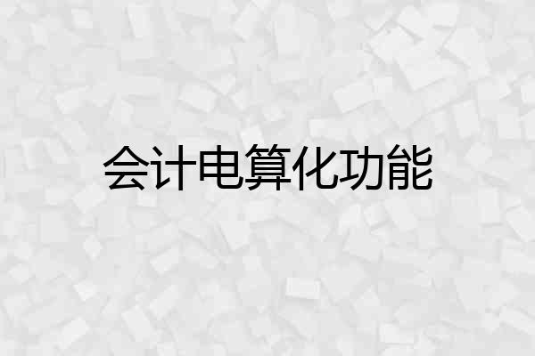 会计电算化功能
