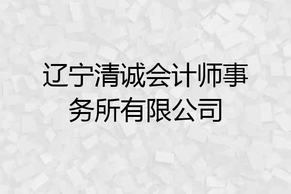 辽宁清诚会计师事务所有限公司