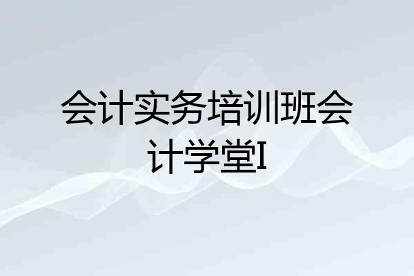 会计实务培训班会计学堂I