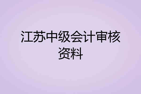 江苏中级会计审核资料