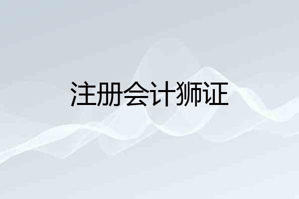 注册会计狮证