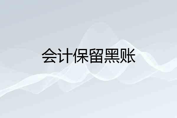 会计保留黑账