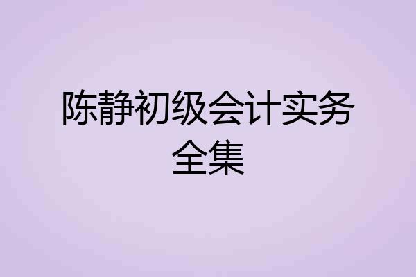 陈静初级会计实务全集