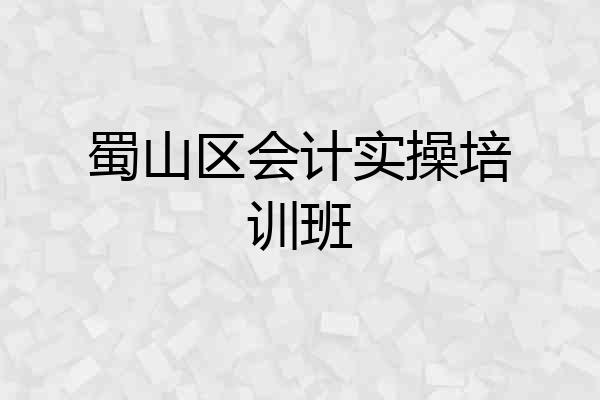蜀山区会计实操培训班