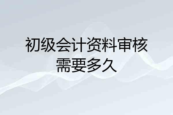 初级会计资料审核需要多久