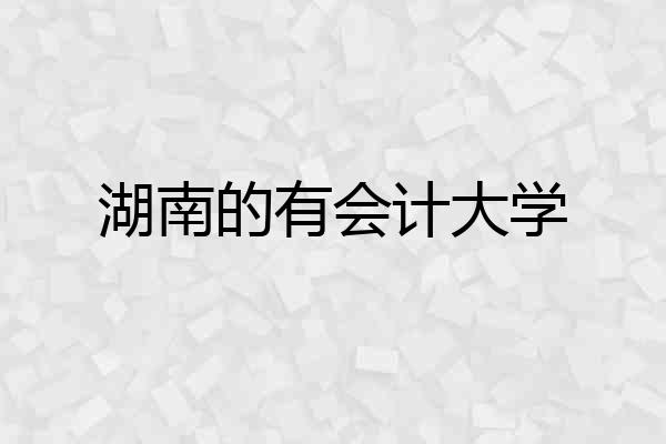 湖南的有会计大学