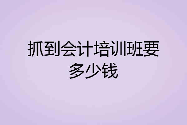 抓到会计培训班要多少钱