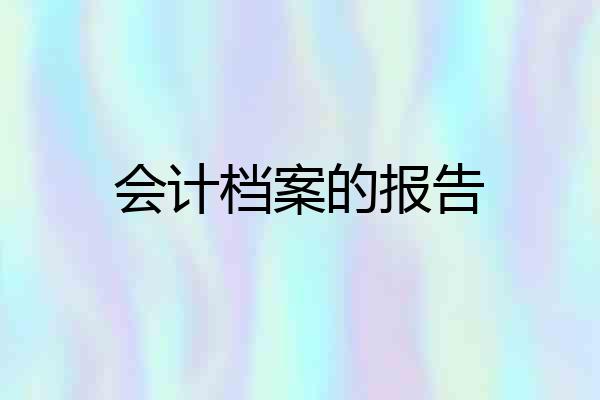 会计档案的报告