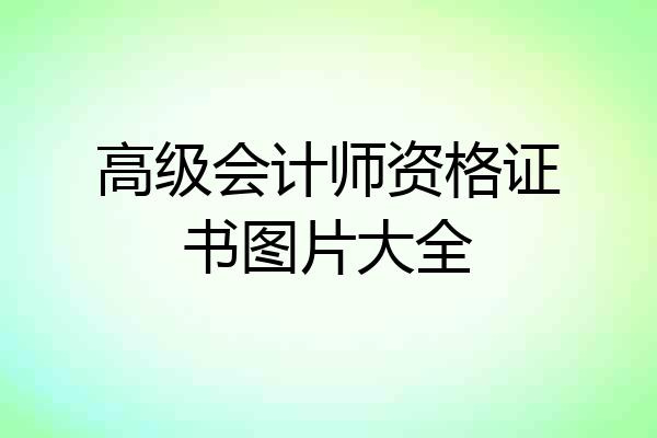 高级会计师资格证书图片大全
