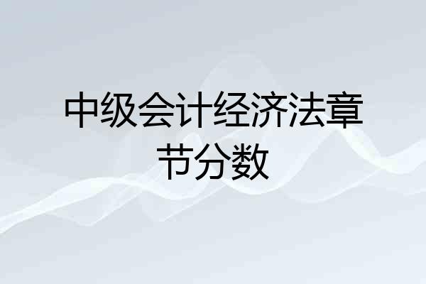 中级会计经济法章节分数