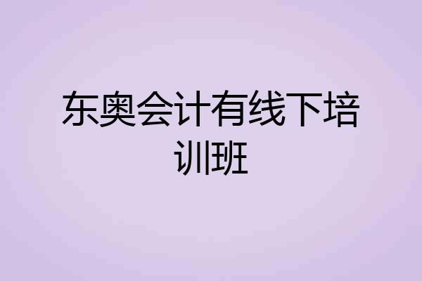东奥会计有线下培训班