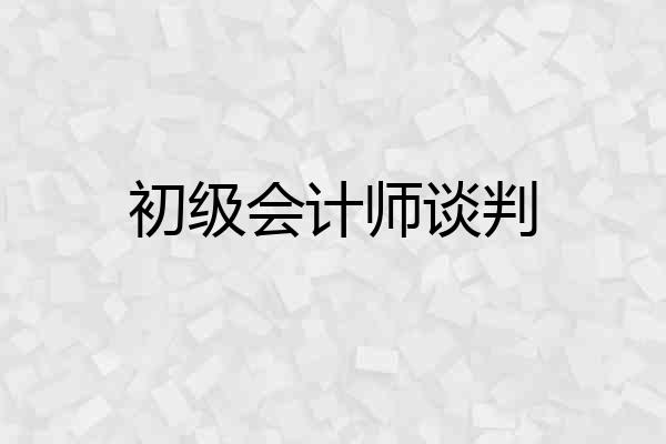 初级会计师谈判