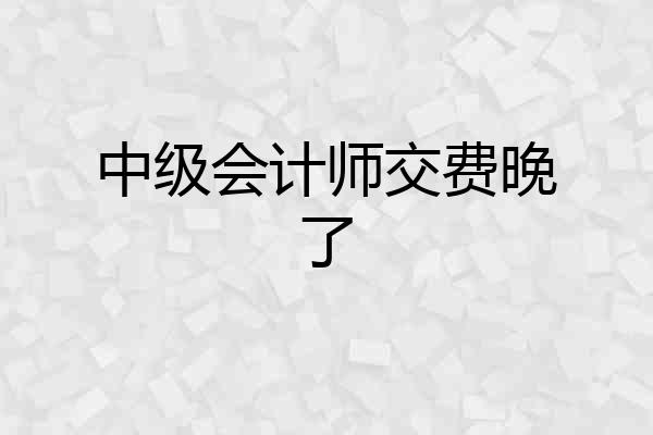 中级会计师交费晚了