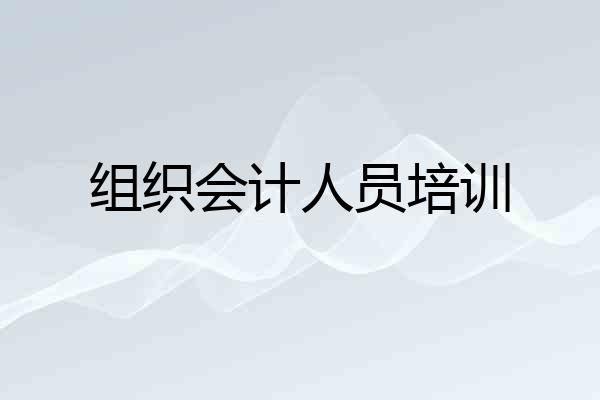 组织会计人员培训