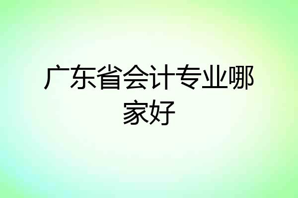 广东省会计专业哪家好