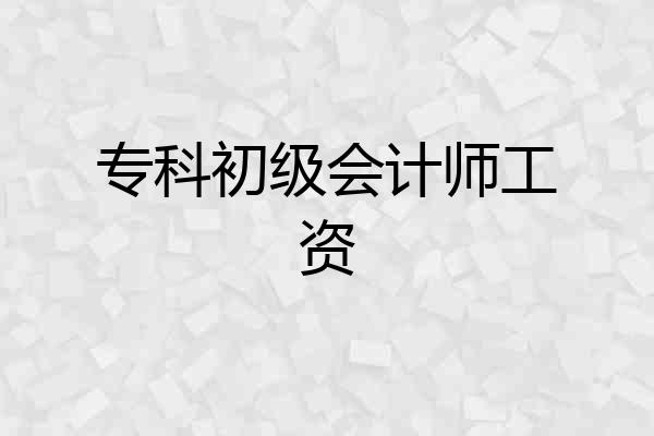 专科初级会计师工资