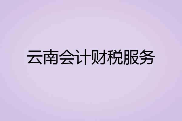 云南会计财税服务