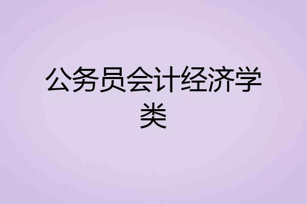 公务员会计经济学类
