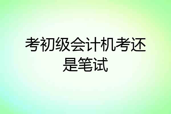 考初级会计机考还是笔试