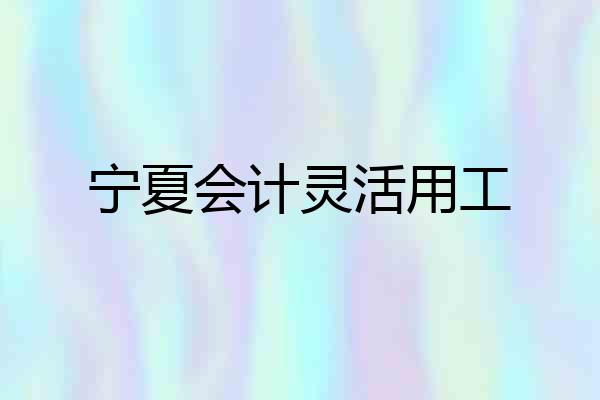 宁夏会计灵活用工