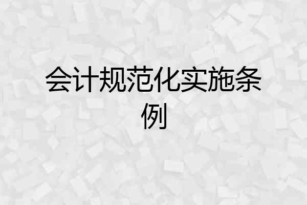 会计规范化实施条例