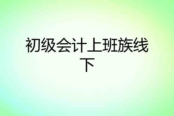 初级会计上班族线下