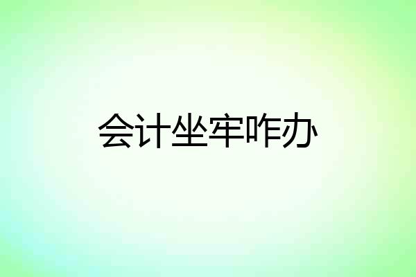 会计坐牢咋办