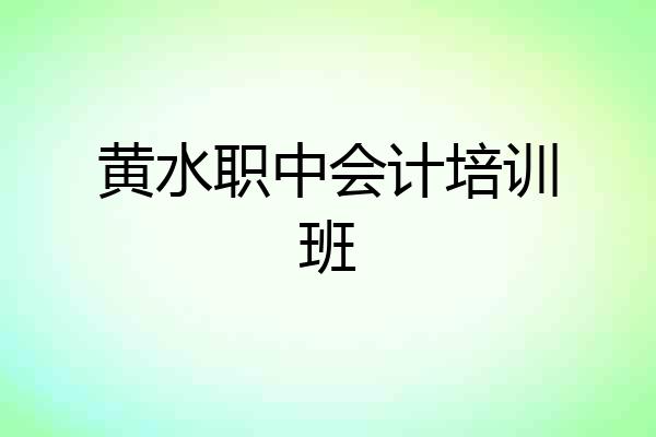 黄水职中会计培训班