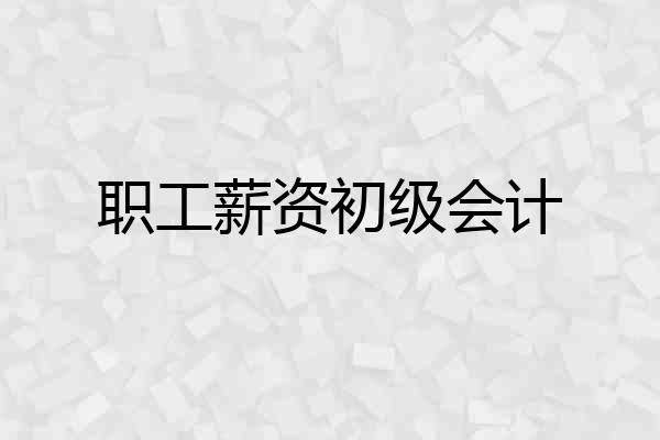 职工薪资初级会计