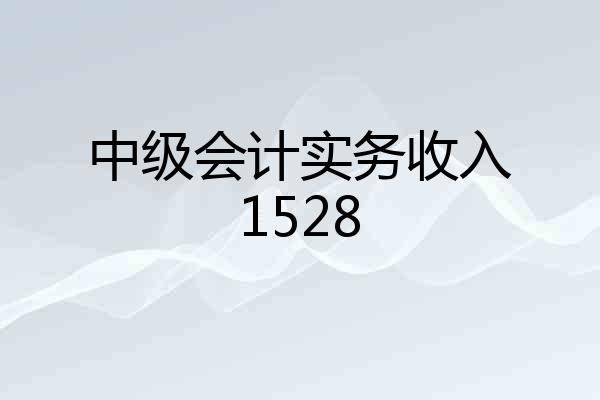 中级会计实务收入1528
