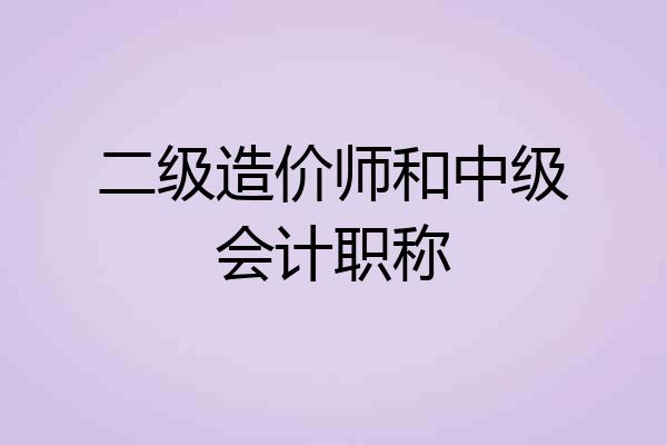 二级造价师和中级会计职称
